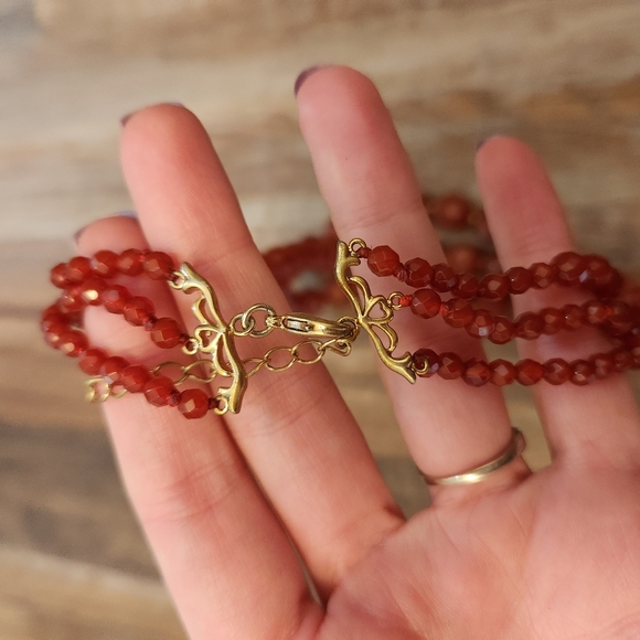 Three Strand Beaded Necklace - Picture 2 of 3